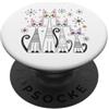 Retro Mid-century Modern Cats 50's 60s V Vintage Mid-century Modern Look Cats 50's 60's Style Retro PopSockets PopGrip Adesivo