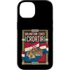 Dalmatian Coast Travel Art Studio Custodia per iPhone 14 Bandiera della Croazia della costa della Dalmazia Vintage Travel Graphic