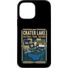 Crater Lake National Park Travel Art Stu Custodia per iPhone 13 Pro Max Grafica da viaggio con bandiera dell'Oregon del Parco nazionale di Crater Lake