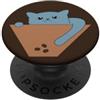 Sollomio Blue Cat Raggiungere per i dolcetti PopSockets PopGrip Adesivo