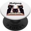 It's Mahjong Time Kids Boy Girls Mahjong Divertente giocatore di Mahjong da donna e uomo, anime, gatti neri, Mahjong PopSockets PopGrip Adesivo