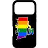 Rhode Island Map USA State Rainbow Pride Custodia per iPhone 17 Pro Rhode Island Mappa USA Stato Arcobaleno Flag Orgoglio