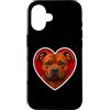 Red Staffy Custodia per iPhone 16 Cuore rosso Staffordshire Bull Terrier