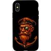 Mehr Meer Sprüche und Designs Custodia per iPhone X/XS Ancora nautica retrò - Design marittimo vela