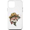 Cool Trout Fish Smoking Angler Humor Out Custodia per iPhone 12 mini Cool Trout Fish Smoking Cowboy Cappello Novità Grafica