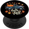 Halloween Pumpkin Buffalo Plaid Truck He Hello Fall Camicia Divertente Halloween Zucca Buffalo Plaid Camion PopSockets PopGrip Adesivo