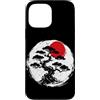 Japanese Bonsai Tree Zen Garden Peace Ha Custodia per iPhone 13 Pro Max Bonsai Sole Rosso Giappone Meditazione Zen Natura Spirituale