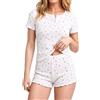 WKTRSM Pigiama Donna Estivo Pigiama Cotone Donna Pigiama Corto Donna Pigiami 2 Pezzi con Pantaloncini Pigiami Casual da Casa Traspirante e Confortevole TaglieS-XL