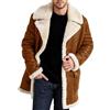 Generic Bomber da uomo, giacca vintage in similpelle con fodera in shearling, invernale, giallo, taglia piccola