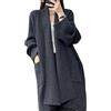 Suncadmious Cardigan oversize primaverile da Donna lungo cardigan largo a maniche lunghe spesso in maglia con collo a scialle risvolto a maniche lunghe cardigan giacca (Grigio,Taglia unica)