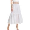 BEAUTELICATE Sottogonna per Donna Cotone Lunga Sottoveste per Gonna Cita Elastica Lingerie con Volant (Avorio - 85cm, XXL)