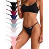 FINETOO 5 Pack Stringa Tanga Signore Cotone Perizoma Sport Vita Perizoma Morbido Mutande Donne Intimo Multipack S-XL