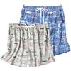 MIA LUCCE Pantaloni da notte da donna in cotone, pigiama corto con tasche e coulisse S-XXL, L