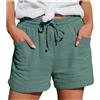 Generico Pantaloncini Lino Donna, Estivi Bermuda Larghi con Coulisse Elastica e Tasche Pratiche, Shorts Leggeri Eleganti in Cotone per Mare, Spiaggia e Casa, vestibilità Comoda, Taglie S-5XL