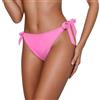Generico Slip Costume Donna Vita Bassa Brasiliana con Laccetti Piscina Slip Bikini Mare Pantaloncini da Bagno Tinta Unita Spiaggia Bikini Pantaloni Sportivo Estate