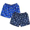 Saklifuo Boxer da uomo in 100% cotone, biancheria intima corta di alta qualità, pigiama boxer, abbigliamento da casa, confezione da 2 pezzi, Cervo+panda, L