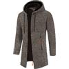Generisch Maglione Uomo Felpa Maschile Inverno Maglione Giacca Maglione Maniche Lunghe Spessa Collo Alto Tinta Unita A Quadri Cardigan, caffè, M
