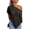 Djbdesi Poncho da donna asimmetrico lavorato a maglia, da spiaggia, ampio, estivo, trasparente, leggero, con spalle scoperte