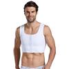 BaronHong Body Shaper Petto Binder Compressione Piatta 3 File Chiusura Busto Corsetto Gilet(Bianco,XL)