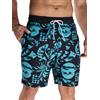 Arcweg Pantaloncini da Uomo per Nuoto Pantaloncini da Bagno Asciugatura Rapida Shorts da Spiaggia Lunghi con Multi-Tasche Surf a Righe
