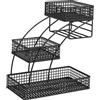 Baoblaze Cesto di Frutta Da Cucina, Organizer a 3 Ripiani, Decorazione per La Casa in Metallo, Portafrutta per Soggiorno, Tavolo Da Pranzo E Bancone, Nero