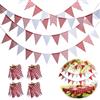 Hexizexi 48 bandierine per esterni, rosso e bianco, a quadretti, set da 48 pezzi, 16 m