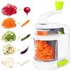 BIZOI Spiralizzatore di Verdure, 4 in 1 Affettatrice a Spirale con Contenitore di Raccolta, Senza BPA, Affettatrice a Spirale Manuale per Zucchine Cetriolo Carote Tagliuzzati Cetrioli Patate Cipolla