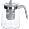 MIJOMA Teiera in vetro da 1,5 litri con filtro rimovibile per tè nero, tè verde, tè alla frutta (grigio)