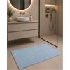 TEXTILE COLLECTION Tappeto Bagno Riccio 60x100 cm Antiscivolo con Gancio per Appenderlo - Tappetino Assorbente Lavabile in Lavatrice, Morbido, Ideale Dopo la Doccia, Disponibile in 11 Colori (Azzurro)