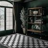 CREARREDA Tappeto Salone Antiscivolo Marble Chess 150x230 - Tappetino protettivo in vinile 100% Made in Italy con inchiostro non tossico, ignifugo e resistente all'acqua