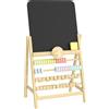 AIYAPLAY Lavagna per Bambini Cancellabile in Legno con Cavalletto, Orologio, Abaco, Cancellino, 2+ Anni, Color Legno | Aosom Italy