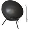 Outsunny Braciere 60 x 53 x 66cm regolabile focolare con attizzatoio, griglia per carbone, supporto Nero | Aosom Italy