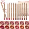 DENESTUP 12 pezzi matita rossetto Matte Lip Liner Set, Plump Nude forma delle labbra No Smudge Longwear non appiccicoso ad alta pigmentazione naturale Lip Gloss Primer trucco