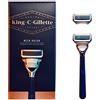 King C. Gillette Rasoio da collo, manico e 2 ricariche per lame