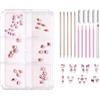 GWEOR Kit Brillantini per Denti Professionale, 6 Scomparti Rosa Brillantino Dente, Tooth Gems Kit per Decorazioni Dentali Fai-da-Te, Strass per Sorriso Brillante e Glamour (Senza Colla)