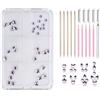 GWEOR Kit Brillantini Denti Professionale con 6 Griglie di Gemme Dentali Viola Chiaro, Strass per Denti e Decorazioni per Sorriso Brillante, Set Gioielli Dentali Fai da Te (Senza Colla)