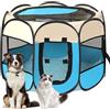 Lighterday Cucciolo Portatile che Corre,Box per Cane da Corsa Stabile Guscio Gatto Pieghevole,Cane Elastico in Tessuto Oxford Impermeabile,Cane Gabbia Per Gatto,Cane,Caneconiglio(Bianco Blu,L,8)