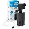Nobleza Filtre intérieur pour Aquarium 40-100L, 6W Réglable Pompe Filtre Interne avec Éponges Filtrantes pour Aquarium, 500L/H