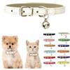 HimyBB Collare bianco per gattino con campanellino, collare in cuoio sintetico flessibile con fibbia regolabile per cane di piccola taglia, taglia XXS XS XS XS per femmina, maschio, ragazzo, ragazza, animali