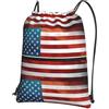 YYHHAOFA Zaino vintage con stampa bandiera americana americana con cerniera e coulisse, leggero e impermeabile, con tasca frontale, per viaggi, sport e yoga