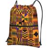 WHJDPP Zaino con coulisse con stampa etnica tribale africana - Borsa sportiva leggera impermeabile con tasca con cerniera - Palestra, viaggi, yoga ed escursionismo