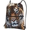 HJFCZH Tiger Prints, zaino con cerniera e coulisse, ultra resistente, impermeabile, per viaggi e sport, custodia leggera e pieghevole