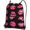 YYHHAOFA Red Lips Collection Prints, zaino con cerniera e coulisse, impermeabile, da viaggio, con tasca frontale e organizer interno