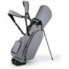 Generic Borsa da Golf Stand Leggera Borsa Porta Mazze Sacca da Golf Custodia Mazze in Pelle Pu Opaca con Tasca E Scomparti Multipli Adatta a Campo Pratica Viaggio Round Quotidiani, Grigio