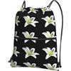YYHHAOFA Beautif-lilies - Zaino con cerniera e coulisse, leggero, impermeabile, con tasca frontale, per viaggi, sport e yoga