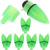 MOKKHNB 20 Pezzi Luce LED Notturna per Pesca Allarme Abboccata Clip in Plastica Verde per Canna in Acqua Dolce e Salata