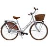 CICLI DANTE - Bicicletta donna da città per passeggio Olanda 26, classica stile retrò ad una velocità, con particolati miele e cestino anteriore in vimini (Bianca,Coccinelle)