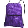 WHJDPP Bellissimo zaino viola con stampa in peluche con coulisse e cerniera, leggero, impermeabile, con tasca frontale e organizer interno, ideale per viaggi, yoga ed escursioni