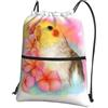 YYHHAOFA Zaino con cerniera e coulisse con stampa di calopsitta, impermeabile, da viaggio, con tasca frontale e organizer interno