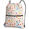 YYHHAOFA Happy Birthday to you Prints, zaino con coulisse e cerniera, leggero, impermeabile, con tasca frontale, per viaggi, sport e yoga